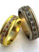 Кольца обручальные с черными бриллиантами и рубинами AOG-obr-057 из Желтое золото от Ювелирный салон Art of glow 1