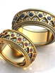 Шикарные обручальные кольца с россыпью камней AOG-obr-718 из Желтое золото от Ювелирный салон Art of glow 1