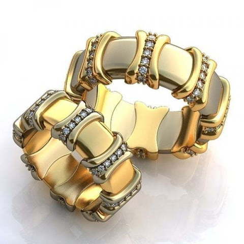 Необычные обручальные кольца из золота AOG-obr-706 из Комбинированные от Ювелирный салон Art of glow 1