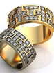 Широкие обручальные кольца с узором из бриллиантов AOG-obr-154 из Желтое золото от Ювелирный салон Art of glow 1