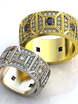 Широкие обручальные кольца с россыпью камней AOG-obr-680 из Желтое золото от Ювелирный салон Art of glow 1