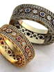 Обручальные кольца с бриллиантами, рубинами, сапфирами AOG-obr-1337 из Желтое золото, Розовое (красное) золото от Ювелирный салон Art of glow 1