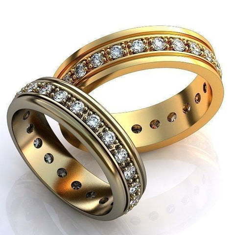 Обручальные кольца дорожки с бриллиантами AOG-obr-145 из Желтое золото от Ювелирный салон Art of glow 1