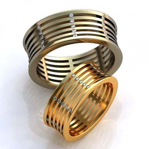 Большие обручальные кольца AOG-obr-626 из Желтое золото от Ювелирный салон Art of glow 1