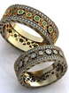 Необычные золотые обручальные кольца с изумрудами AOG-obr-527 из Желтое золото от Ювелирный салон Art of glow 1