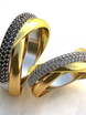 Необычные тройные обручальные кольца с бриллиантами AOG-obr-659 из Комбинированные от Ювелирный салон Art of glow 1