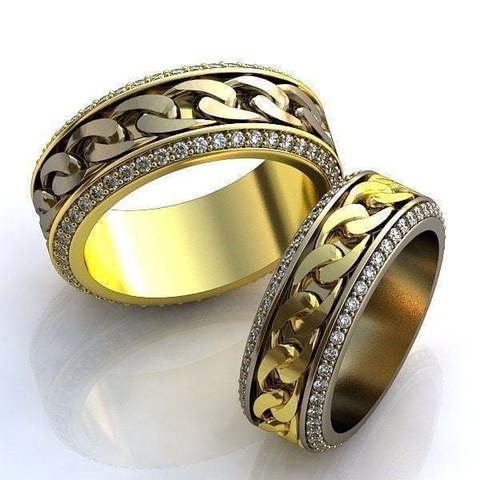Необычные обручальные кольца с бриллиантами AOG-obr-041 из Комбинированные от Ювелирный салон Art of glow 1