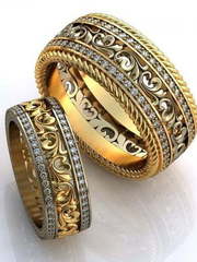 Шикарные обручальные кольца с бриллиантами AOG-obr-469 из Комбинированные от Ювелирный салон Art of glow 1