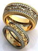 Золотые обручальные кольца с узором и камнями AOG-obr-439 из Комбинированные от Ювелирный салон Art of glow 1