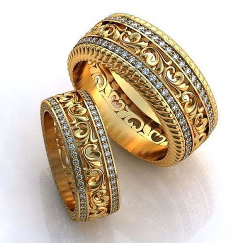 Обручальные кольца необычного дизайна AOG-obr-468 из Желтое золото от Ювелирный салон Art of glow 1