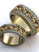 Шикарные обручальные кольца с бриллиантами AOG-obr-467 из Желтое золото, Комбинированные от Ювелирный салон Art of glow 1