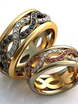 Необычные обручальные кольца с россыпью камней AOG-obr-783 из Желтое золото, Комбинированные от Ювелирный салон Art of glow 1