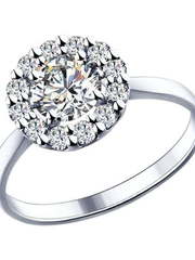 Помолвочное кольцо из серебра с фианитами из Серебро от Ювелирный салон ROYAL DIAMONDS 1