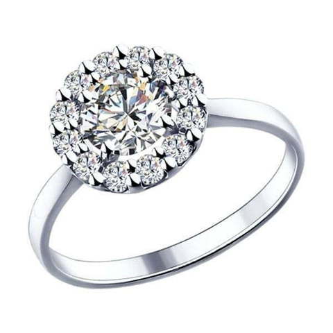 Помолвочное кольцо из серебра с фианитами из Серебро от Ювелирный салон ROYAL DIAMONDS 1