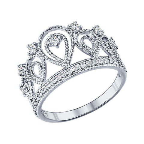 Помолвочное кольцо Корона из серебра с фианитами из Серебро от Ювелирный салон ROYAL DIAMONDS 1
