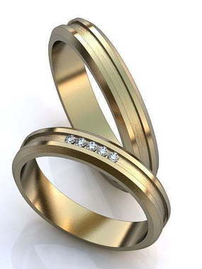 Обручальные кольца Аксилия Арт.005 из Желтое золото от Ювелирный салон ROYAL DIAMONDS 1