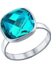 Помолвочное rольцо из серебра с голубым кристаллом Swarovski из Серебро от Ювелирный салон ROYAL DIAMONDS 1