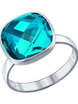 Помолвочное rольцо из серебра с голубым кристаллом Swarovski из Серебро от Ювелирный салон ROYAL DIAMONDS 1