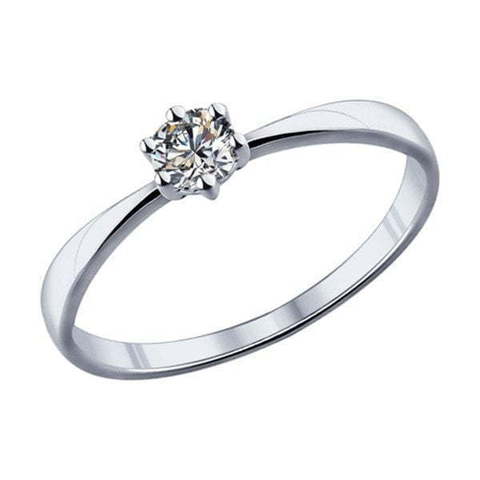Помолвочное кольцо из серебра с фианитом из Серебро от Ювелирный салон ROYAL DIAMONDS 1