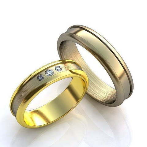 Обручальные кольца Ядвига Арт.020 из Комбинированные от Ювелирный салон ROYAL DIAMONDS 1