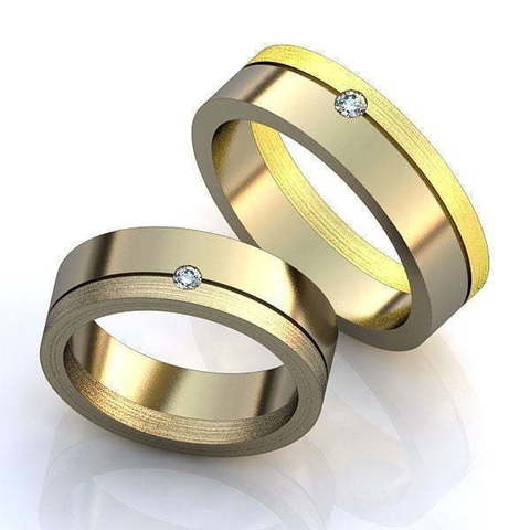Обручальные кольца Леся Арт.042 из Желтое золото, Комбинированные от Ювелирный салон ROYAL DIAMONDS 1
