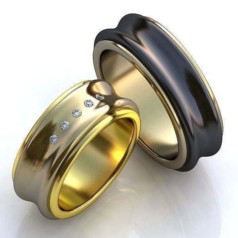 Обручальные кольца Мира Арт.045 из Комбинированные от Ювелирный салон ROYAL DIAMONDS 1