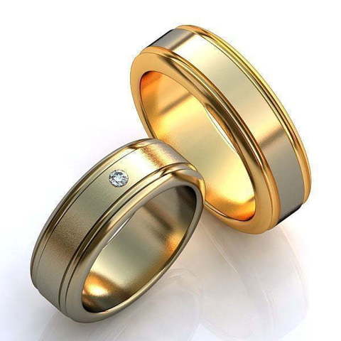 Обручальные кольца Илзе Арт.052 из Комбинированные от Ювелирный салон ROYAL DIAMONDS 1