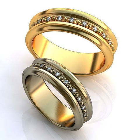 Обручальные кольца Эмбер Арт.053 из Желтое золото от Ювелирный салон ROYAL DIAMONDS 1