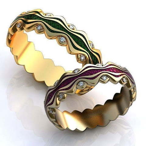 Обручальные кольца Файона Арт.091 из Желтое золото от Ювелирный салон ROYAL DIAMONDS 1