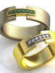 Обручальные кольца Алхена Арт.105 из Желтое золото, Комбинированные от Ювелирный салон ROYAL DIAMONDS 1