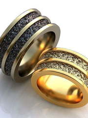 Обручальные кольца Селеста Арт.068 из Желтое золото, Комбинированные от Ювелирный салон ROYAL DIAMONDS 1