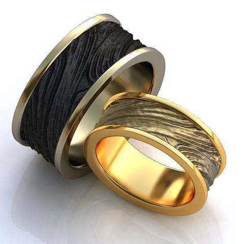 Обручальные кольца Сибилла Арт.072 из Желтое золото, Комбинированные от Ювелирный салон ROYAL DIAMONDS 1