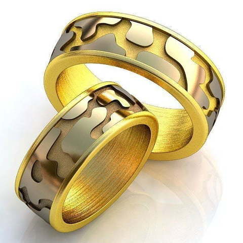 Обручальные кольца Ситиза Арт.227 из Желтое золото, Комбинированные от Ювелирный салон ROYAL DIAMONDS 1