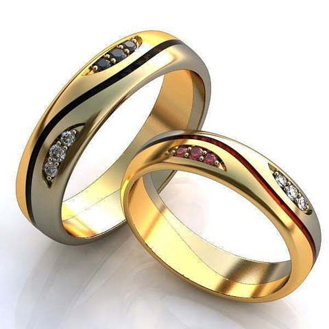 Обручальные кольца Тотти Арт.086 из Комбинированные от Ювелирный салон ROYAL DIAMONDS 1
