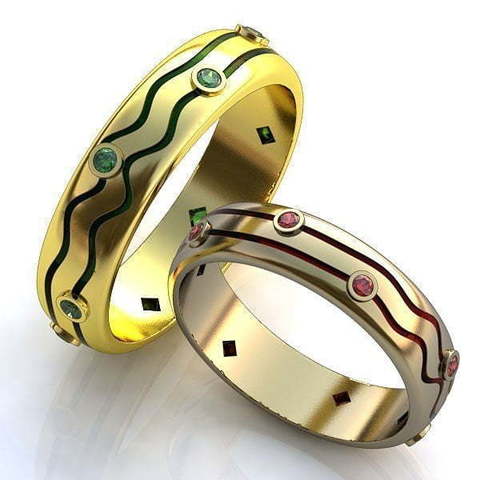 Обручальные кольца Трина Арт.087 из Желтое золото от Ювелирный салон ROYAL DIAMONDS 1