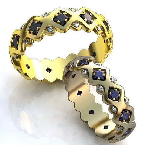 Обручальные кольца Уонда Арт.089 из Желтое золото от Ювелирный салон ROYAL DIAMONDS 1