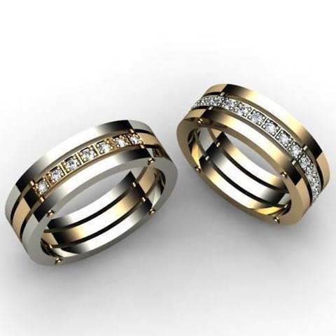Обручальные кольца из Комбинированные от Ювелирный салон Jewelry & Diamonds 3