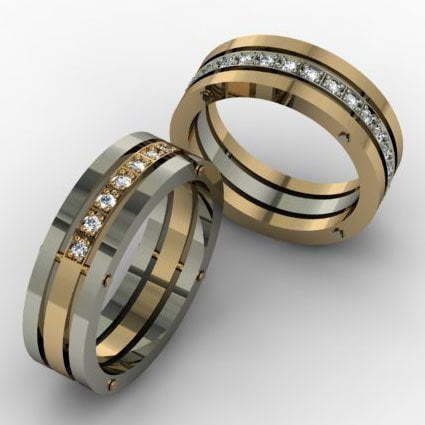 Обручальные кольца из Комбинированные от Ювелирный салон Jewelry & Diamonds 6