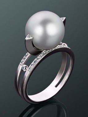 Помолвочное кольцо с жемчугом из Розовое (красное) золото от Ювелирный салон Jewelry & Diamonds 1