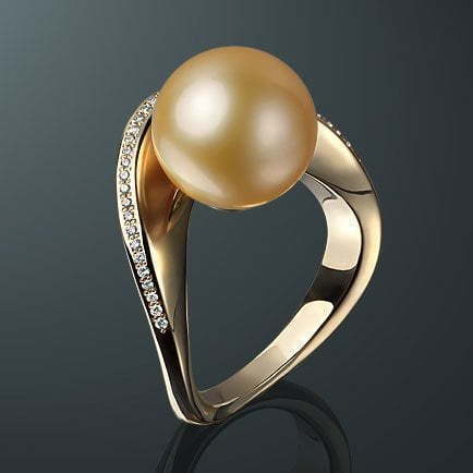 Помолвочное кольцо с жемчугом из Желтое золото от Ювелирный салон Jewelry & Diamonds 1