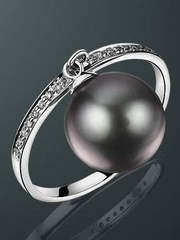 Помолвочное кольцо с жемчугом из Белое золото от Ювелирный салон Jewelry & Diamonds 1