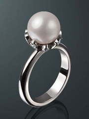 Помолвочное кольцо с жемчугом из Белое золото от Ювелирный салон Jewelry & Diamonds 1