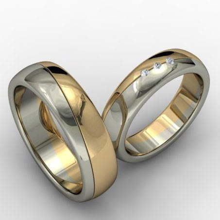 Обручальные кольца из Комбинированные от Ювелирный салон Jewelry & Diamonds 3