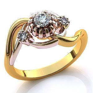 Помолвочное золотое кольцо из Желтое золото, Комбинированные от Ювелирный салон Jewelry & Diamonds 1