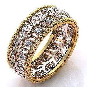 Обручальное золотое кольцо из Розовое (красное) золото, Комбинированные от Ювелирный салон Jewelry & Diamonds 1