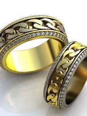 Обручальные кольца из Желтое золото, Комбинированные от Ювелирный салон Jewelry & Diamonds 1