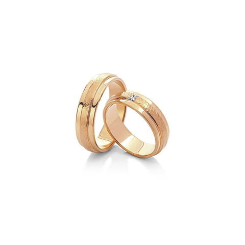 Обручальное кольцо 33-308 из Розовое (красное) золото, Комбинированные от Ювелирный салон Vasilev and Kulagin 1