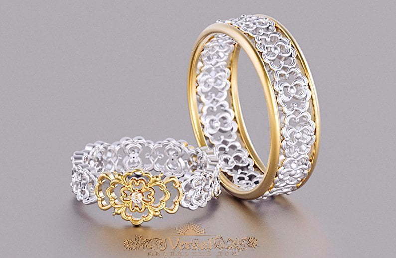 Обручальные кольца VGOK0222 из Комбинированные от Ювелирный Дом Версаль 1