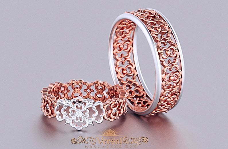 Обручальные кольца VGOK0222 из Комбинированные от Ювелирный Дом Версаль 2