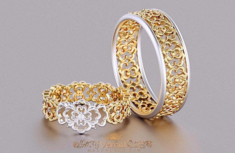 Обручальные кольца VGOK0222 из Комбинированные от Ювелирный Дом Версаль 3